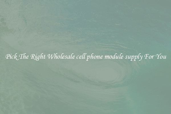 Pick The Right Wholesale cell phone module supply For You