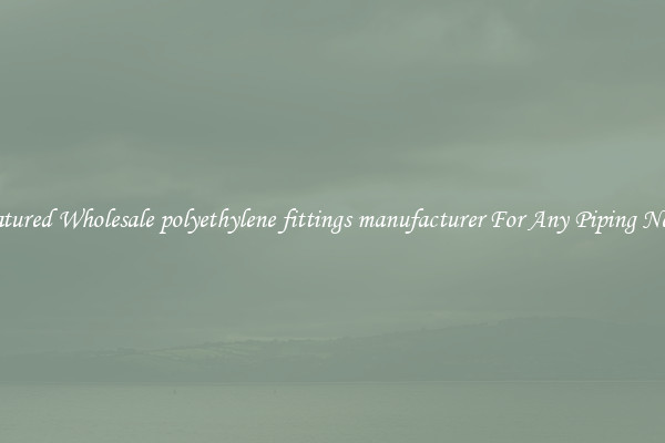 Featured Wholesale polyethylene fittings manufacturer For Any Piping Needs