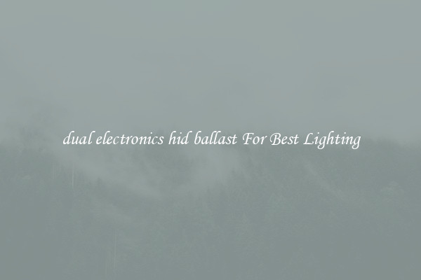 dual electronics hid ballast For Best Lighting