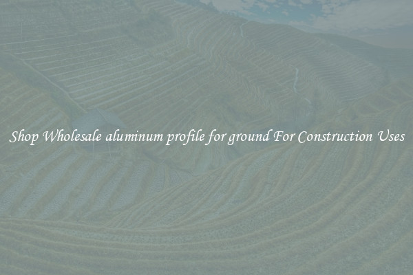 Shop Wholesale aluminum profile for ground For Construction Uses