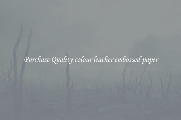Purchase Quality colour leather embossed paper