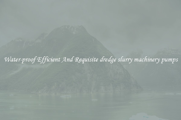 Water-proof Efficient And Requisite dredge slurry machinery pumps
