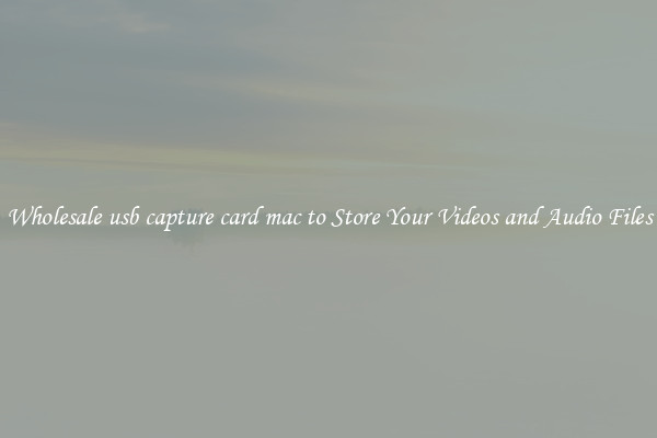 Wholesale usb capture card mac to Store Your Videos and Audio Files