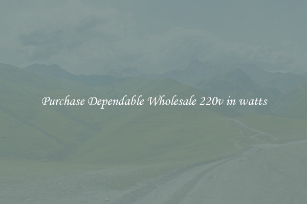 Purchase Dependable Wholesale 220v in watts