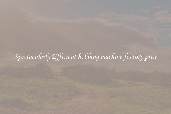 Spectacularly Efficient hobbing machine factory price