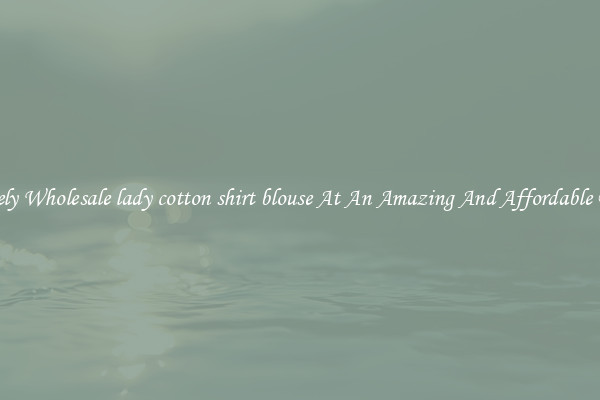 Lovely Wholesale lady cotton shirt blouse At An Amazing And Affordable Price